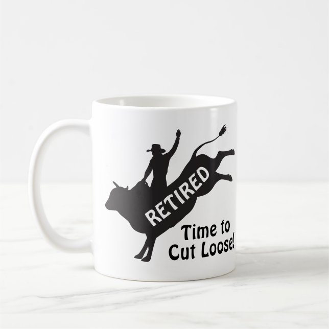 Tjurridning Rodeo Cowboy Pension Humor Kaffemugg (Vänster)