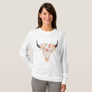 Tjurskalle med blommakronan t shirt
