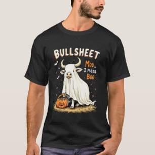 Tjurskjorta Ko Spöke Puns Rolig Halloween Bus elle T Shirt