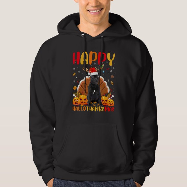Tjurterrier Hund   Tjurterrier Hellothanksmas 1 Hoodie (Framsida)