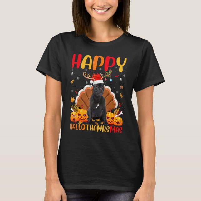 Tjurterrier Hund   Tjurterrier Hellothanksmas 1 T Shirt (Framsida)