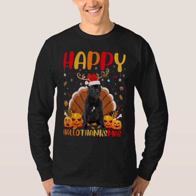Tjurterrier Hund   Tjurterrier Hellothanksmas 1 T Shirt (Framsida)