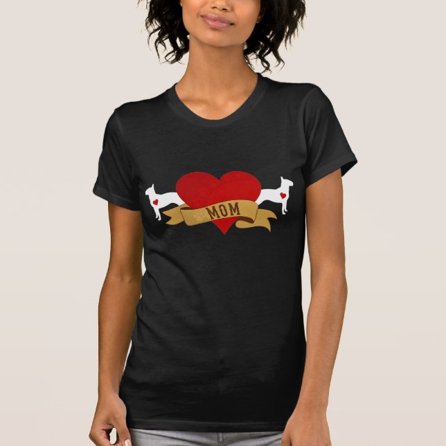 TjurTerriermamma [tatueringstil] T-shirt (Framsida)