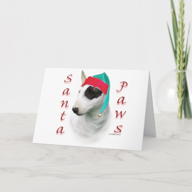 TjurTerrierSanta tassar Helgkort (Framsida)