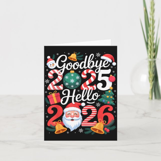 Tjusig 2025 Hej 2026 Gott Nytt År Familj Matc Kort (Framsida)