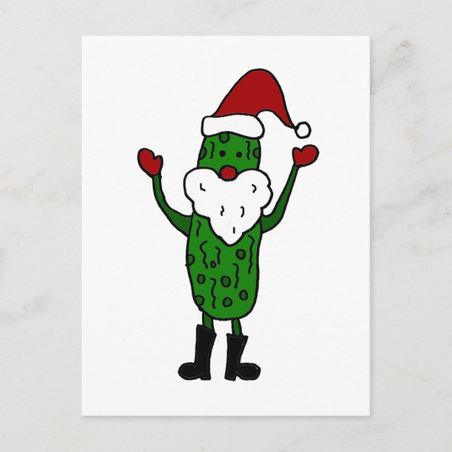 Tjusig Pickle Jultomten juldesign Helg Vykort (Framsida)