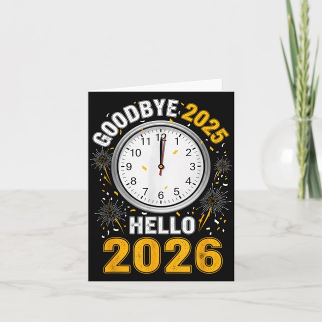 Tjusväst 2025 Hej 2026 Tee Med Klocka Nyår 20 Kort (Framsida)