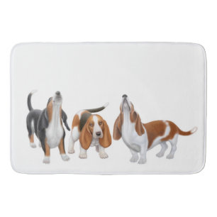 Tjuta Bassethund förföljer badmattan Badrumsmatta