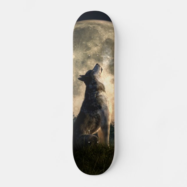 Tjuta vargen skateboard bräda 19,5 cm (Framsida)
