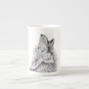 Tjuta vargmuggen benporslin mugg
