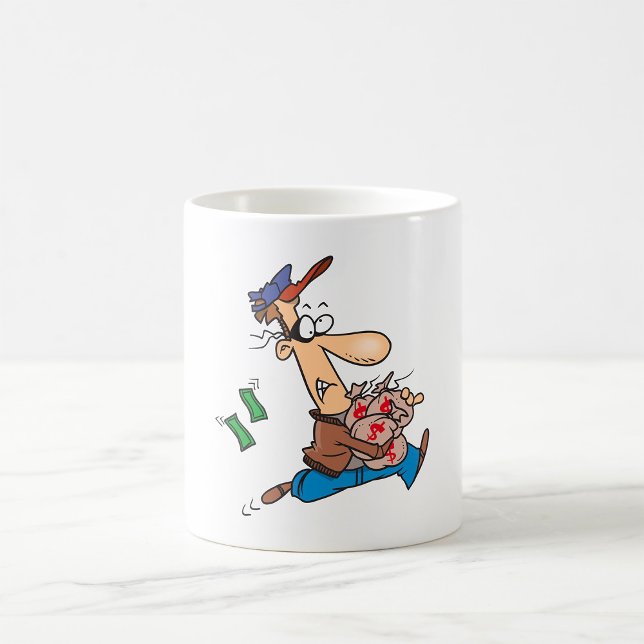Tjuv stjäl pengar kaffemugg (Skapare uppladdad)