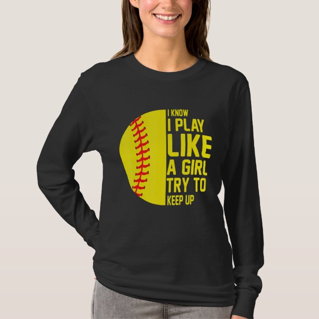Tjuvbollsspelare för softball Cute Softball 1 T Shirt (Framsida)