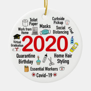 Tjuvel 2020 Covid Quarantine jultomte Julgransprydnad Keramik