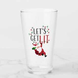 Tjuvlig tomten Låt oss Lit jul Slogan Glaskopp