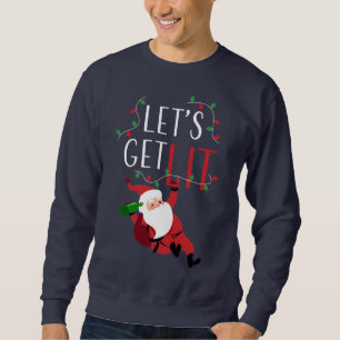Tjuvlig tomten Låt oss Lit jul Slogan Lång Ärmad Tröja