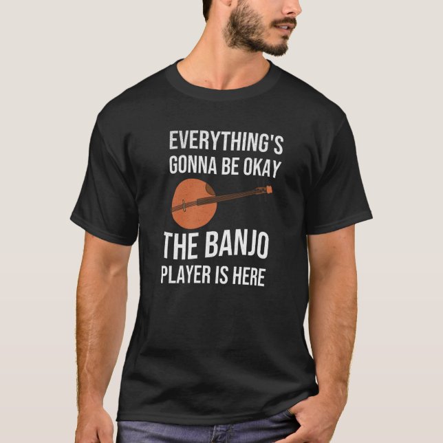 Tjuvliga Banjo Player-presenter| Blågräs Älskare T Shirt (Framsida)
