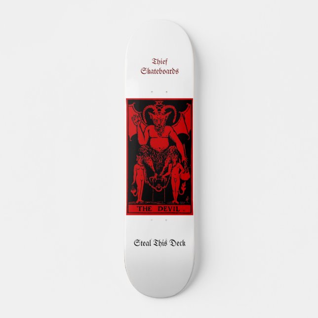 TjuvSkateboards är Fuled vid Satan. Skateboard Bräda 21,5 Cm (Framsida)