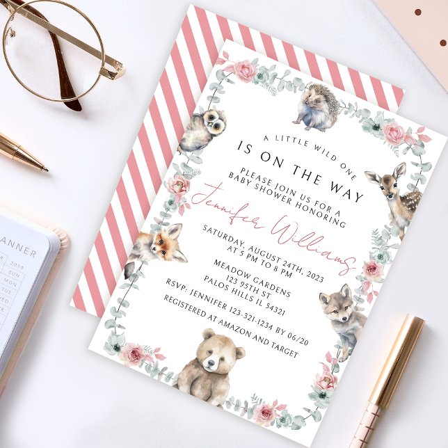 Tjuvskogsdjur i flicka duschar inbjudningar (Skapare uppladdad)