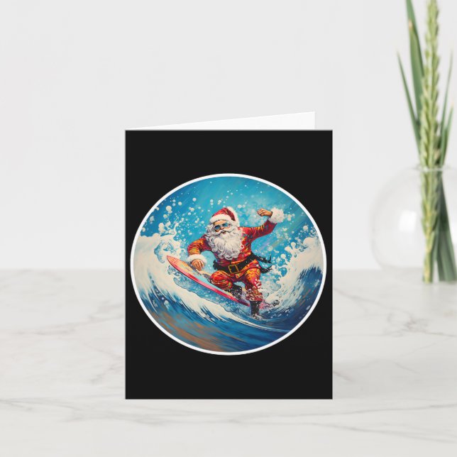 Tjuvtomten på surfboard jul i juli kort (Framsida)