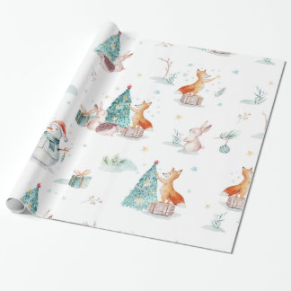 Tjuvvildsdjur i snögubbe presentpapper