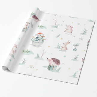 Tjuvvildsdjur i snögubbe presentpapper