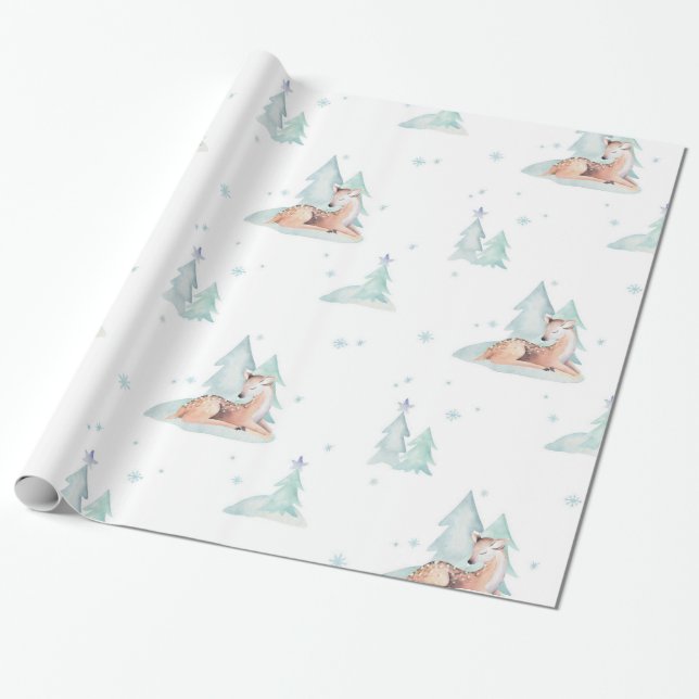 Tjuvvildsdjur på vintern presentpapper (Utrullad)