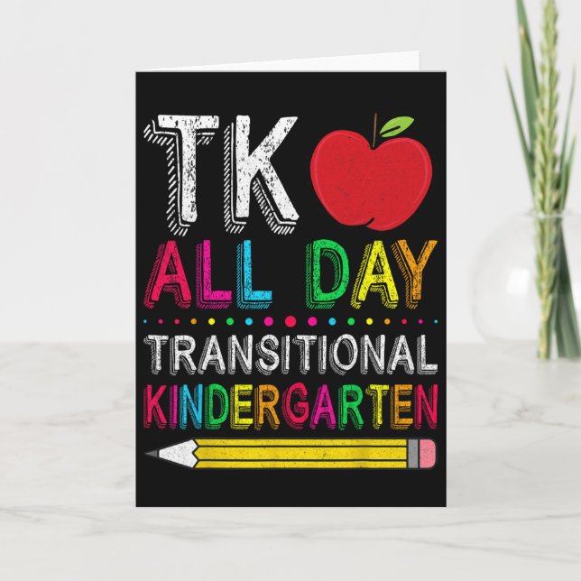 Tk All Day Transition Kindergarten Teacher Student Kort (Framsida)
