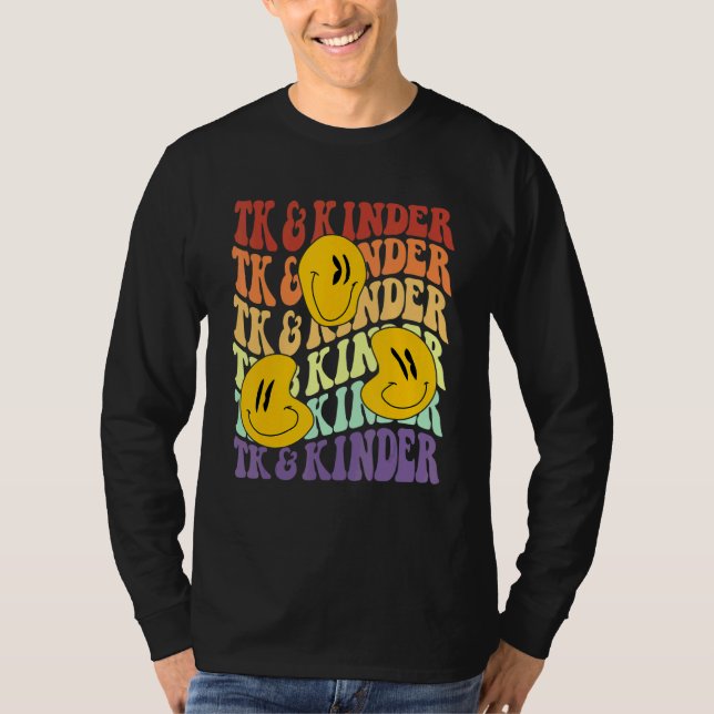 TK and Kinder retro smile face Back To School kind T Shirt (Framsida)