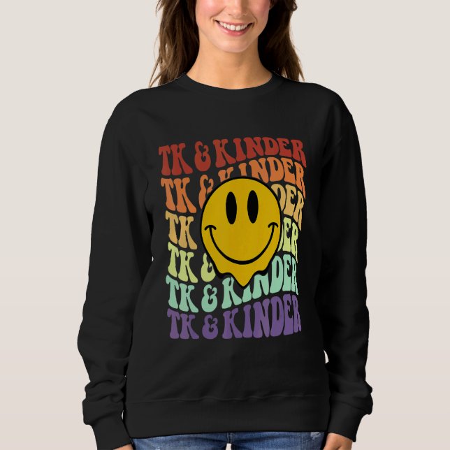 TK and Kinder retro smile face Back To School kind T Shirt (Framsida)