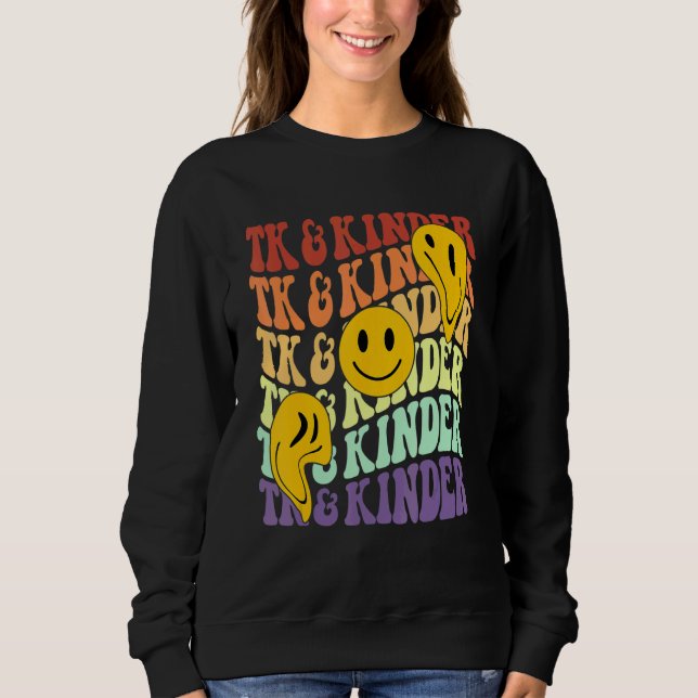 TK and Kinder retro smile face Back To School kind T Shirt (Framsida)