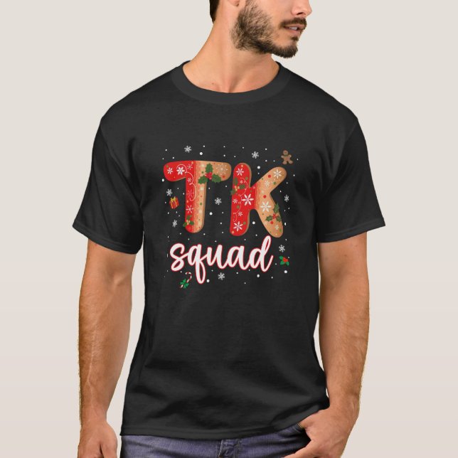 TK Candy cane Crew Funny jul TK Squad Teache T Shirt (Framsida)