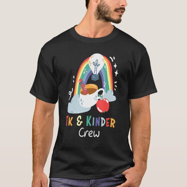 TK & Kinder Crew Rainbow Transitional Kindergarten T Shirt (Framsida)