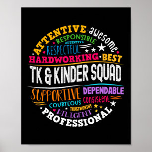 TK och Kinder Squad Transitional Kindergarten Teac Poster