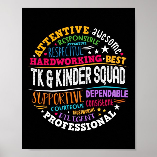 TK och Kinder Squad Transitional Kindergarten Teac Poster (Framsidan)