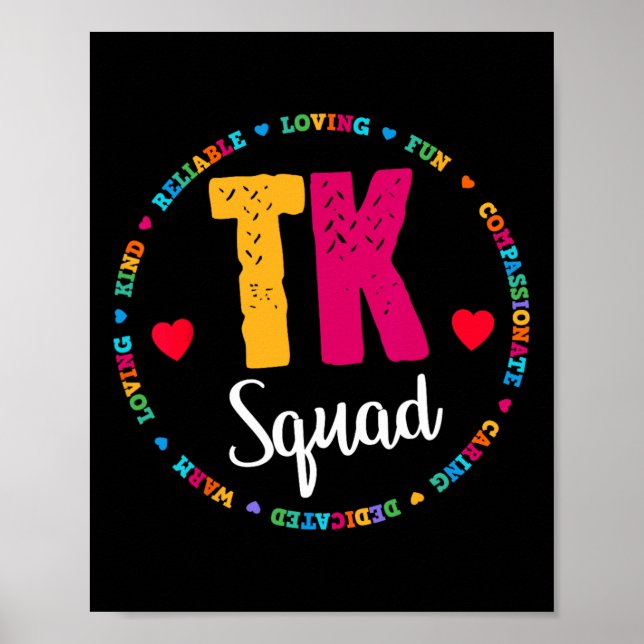 Tk Squad Tee - övergångsklass lärare T Poster (Framsidan)