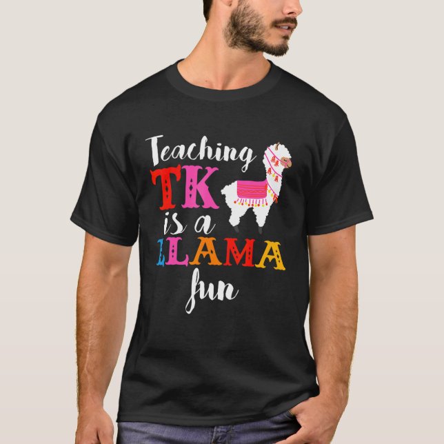 TK Teacher Transitional Kindergarten Llama T Shirt (Framsida)