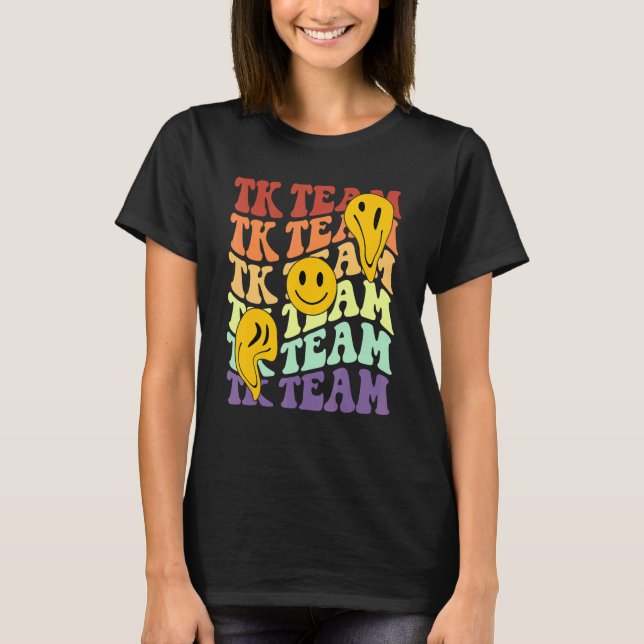 Tk Team Rad retro leleende av ansikte Back to scho T Shirt (Framsida)
