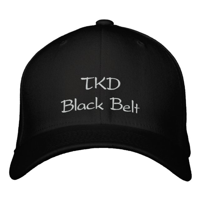 TKD Black Bälte Broderad Keps (Framsida)