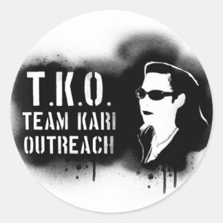 TKO - Svart stencil Runt Klistermärke