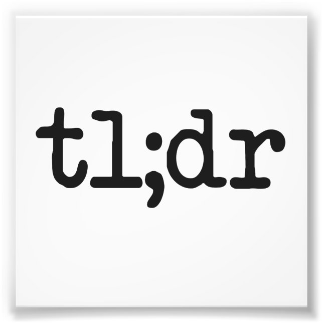 tl;DR för länge lästes inte Fototryck (Framsidan)