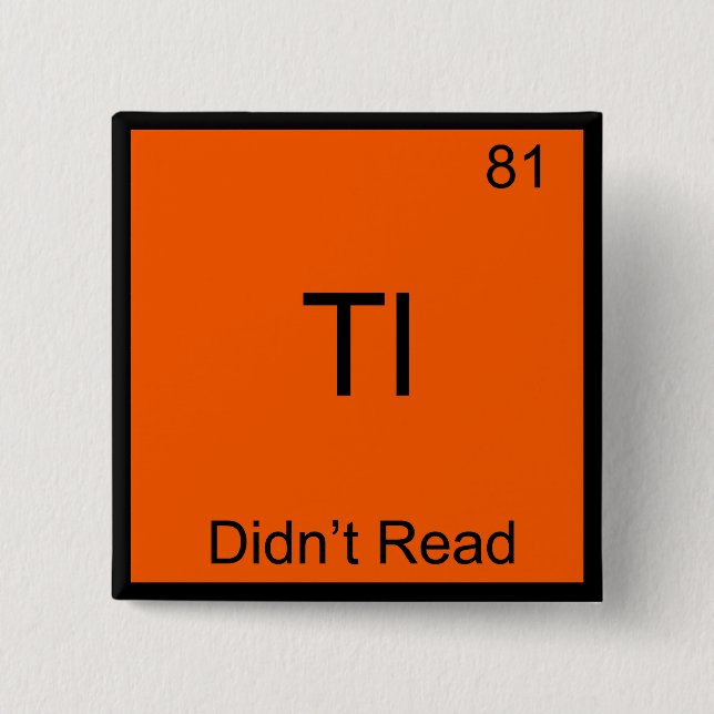 TL;DR Kemiskt Elementsymbol Rolig TLDR Knapp (Framsida)