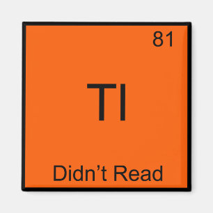 TL;DR Kemiskt Elementsymbol Rolig TLDR Magnet