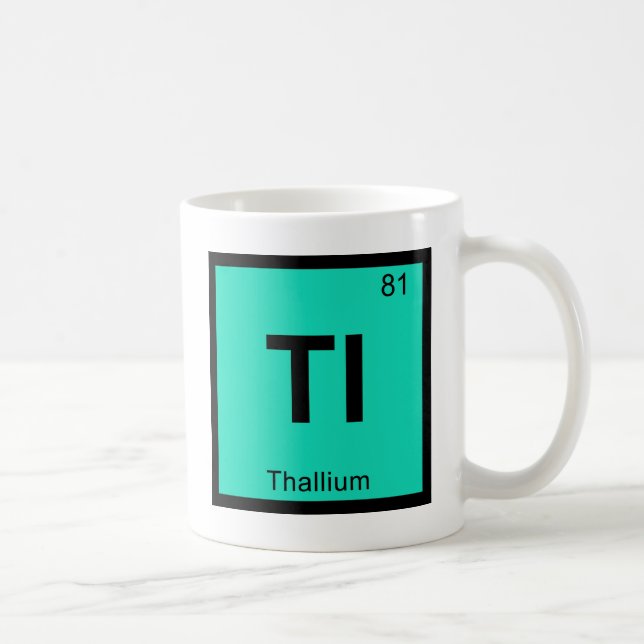 Tl - Tallium Kemi Periodiska Systemet Symbol Kaffemugg (Höger)