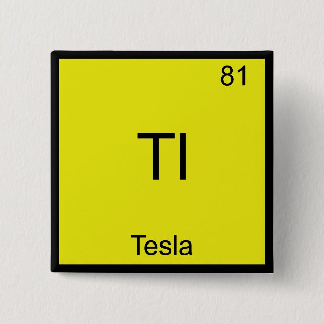 Tl - Tesla Funny Chemistry Inslag-symbol T-Shirt Knapp (Framsida)