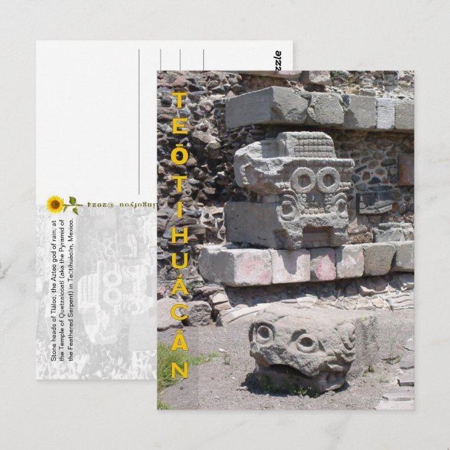 Tláloc, Teōtihuácān, Mexiko - vykort (Fram/baksida)
