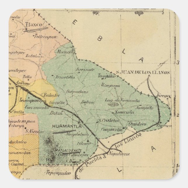 Tlaxcala, Mexiko Fyrkantigt Klistermärke (Framsida)