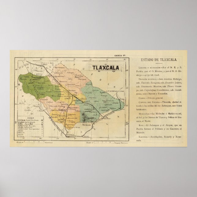 Tlaxcala, Mexiko Poster (Framsidan)