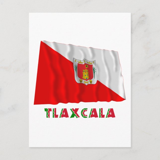 Tlaxcala Wave Semiofficiel Flagga Vykort (Framsida)