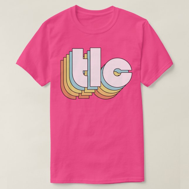 TLC Retro Rainbow Typography Faded Stil T Shirt (Design framsida)