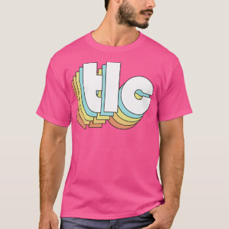 TLC Retro Rainbow Typography Faded Stil T Shirt